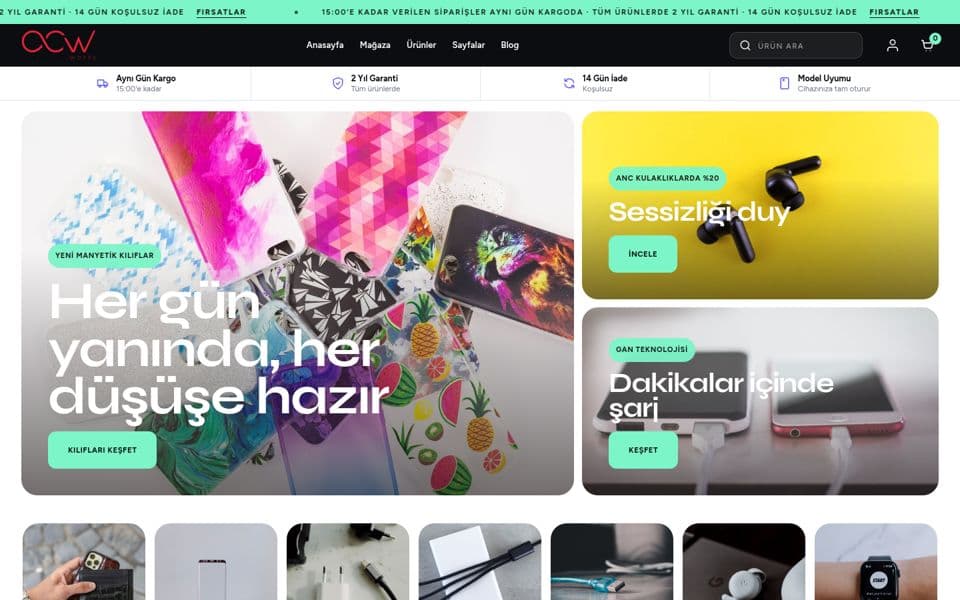 Teknoloji & Aksesuar demo mağaza